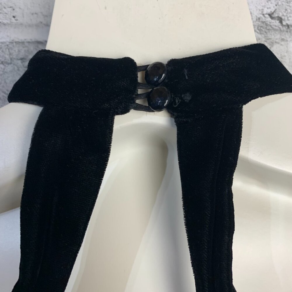 Vintage 90s Y2K Velvet Keyhole Choker Collar Bodycon Witchy Dress - Picture 7 of 16